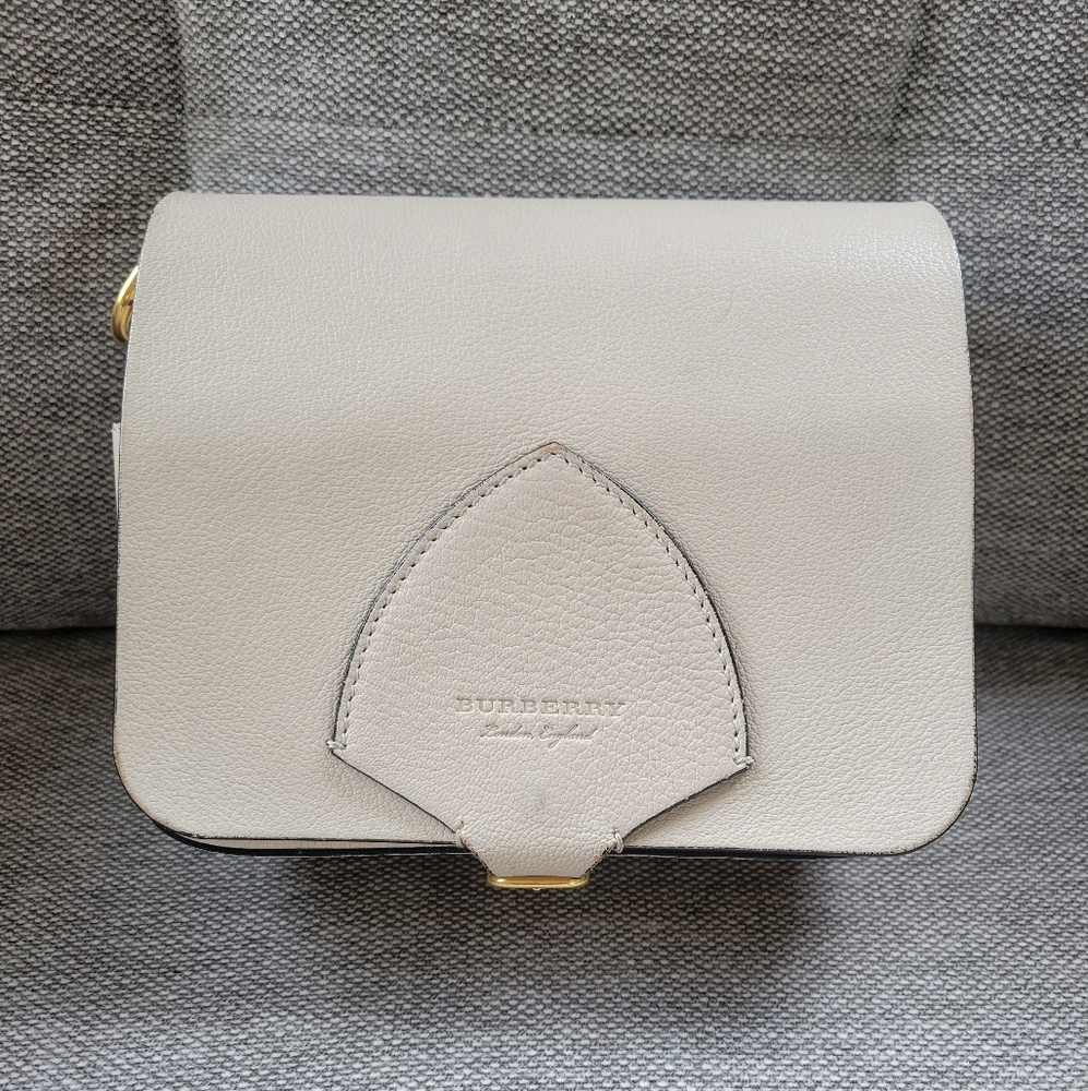BURBERRY Hampshire STONE COLOR BRIDLE SQUARE SATCHEL SHOULDER CROSSBODY BAG